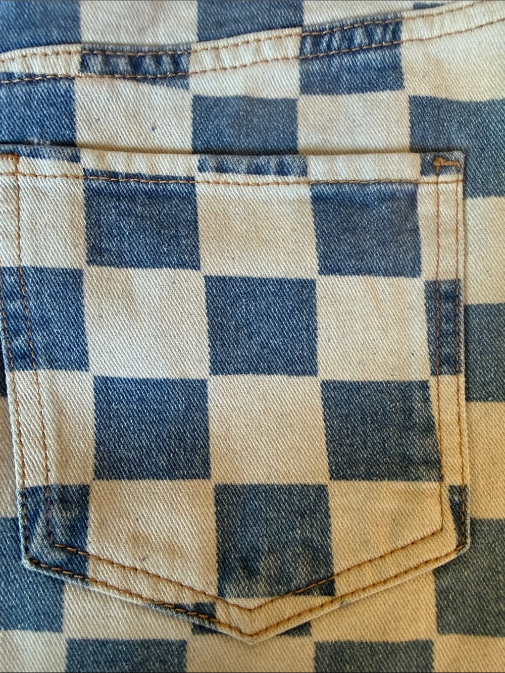 Sample Angel Kiss Blue Checkered Denim Mini Skirt - with a cute belt bag - Picture 6 of 9